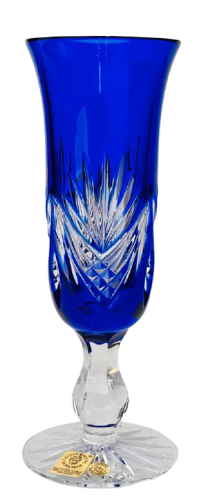 Barevné broušená sklenice na šampaňské 1ks - Výška 18cm/150ml
