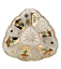 Cuenco de cristal tallado bañado en oro - Altura 3cm