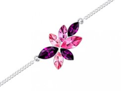Bižuterní náramek Flying Gem by Veronika, kolibřík s českým křišťálem Preciosa, růžový