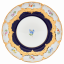 B-forma královsky modré zlaté bronzové poseté květy - Dezertní talíř