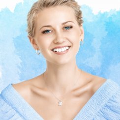 stříbrné kruhové náušnice Kimberly, kubická zirkonie, bílé