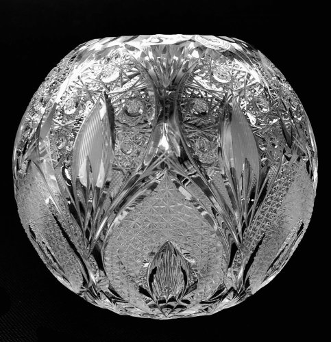 カットクリスタル製花瓶 - 高さ17cm