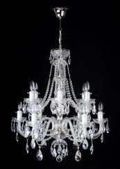 Crystal chandelier 1740-6+6-NK with Swarovski trimmings