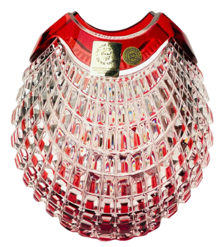 Barevná broušená váza - Výška 14cm
