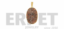 Gold plated pendant with Czech garnet stone