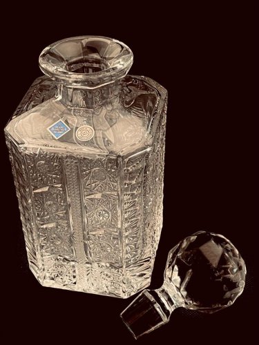 Botella de cristal tallado - Altura 25cm/800ml