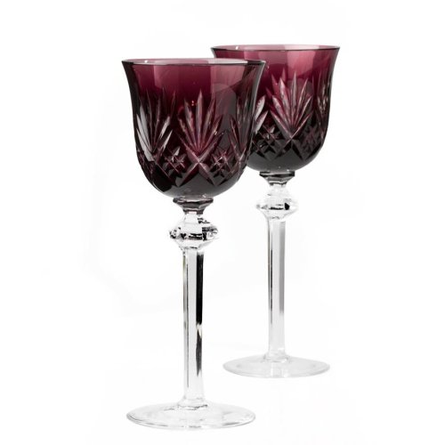 SET SKLENIC NA VÍNO Z KŘIŠŤÁLOVÉHO SKLA / RHEINGOLD AMETHYST / 6KS