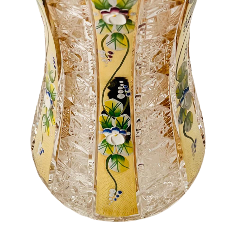 Gold-crystal cut crystal vase - Height 30cm
