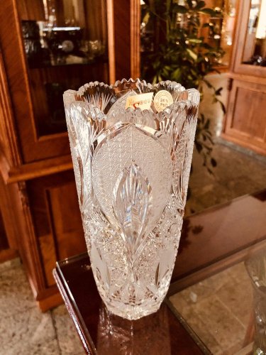Broušená křišťálová váza - Výška 20cm