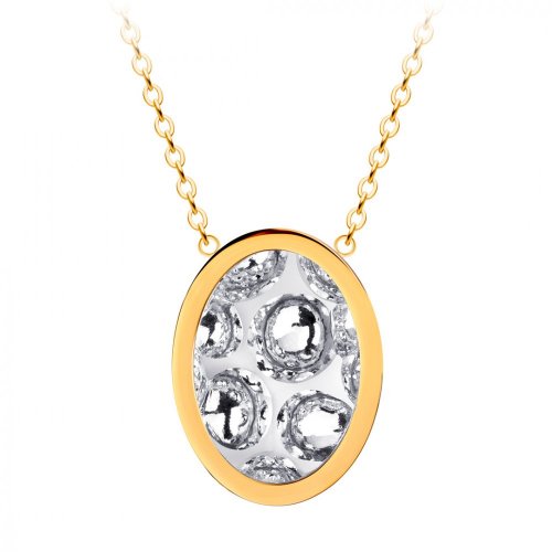 ocelový náhrdelník Idared, ručně mačkaný kámen, jednoduchý, zlatý, bílý
