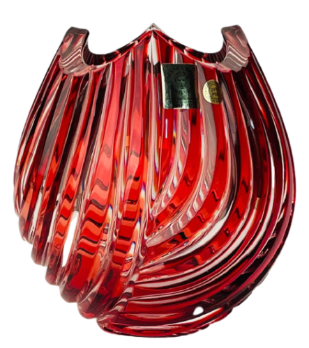 Barevná broušená váza - Výška 14cm