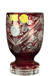 Váza Egermann - rubínová lazura s rytinou