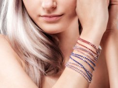 Štrasový náramek Jillianne s českým křišťálem Preciosa - 5 návinů, malý, růžový