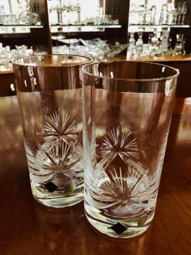 カットクリスタルロングドリンクグラス 6個セット 高さ14cm/380ml
