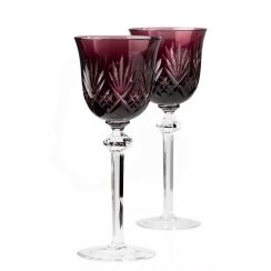 SET 6PCS OF WINE CRYSTAL GLASS / RHEINGOLD AMETHYST