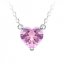 Stříbrný náhrdelník Cher, srdce s kubickou zirkonií Preciosa, růžový