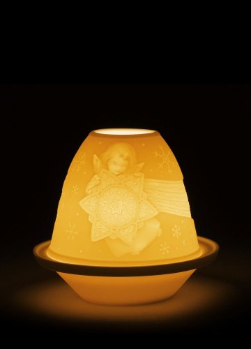 Angel with Star Lithophane with Plate (candleholder)