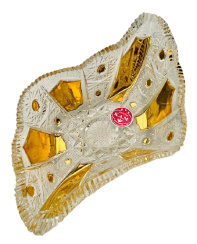 Gold-plated cut crystal bowl - Height 3cm