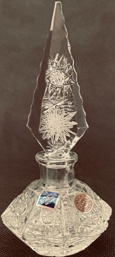 Frasco de cristal tallado para perfume - Altura 14cm