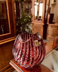 Color-cut crystal vase - Height 14cm
