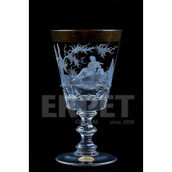 Copas de cristal doradas grabadas - juego de 2 unidades