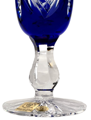 Barevné broušená sklenice na šampaňské 1ks - Výška 18cm/150ml