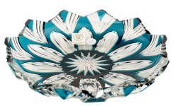 Color-cut crystal plate - Height 3cm / Diameter 14cm
