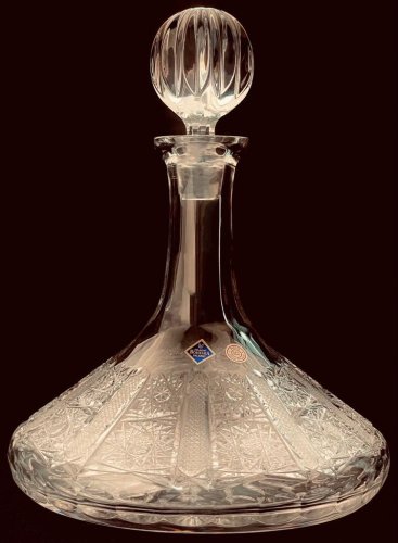 Sailors-shaped cut crystal bottle - Height 25cm/750ml