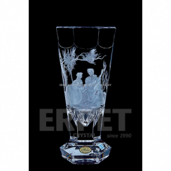 Engraved crystal vase
