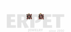 Gold-plated earrings with Czech garnet stone