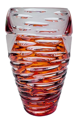Broušená barevná váza - Výška 18cm