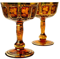 Paneled champagne glass - set of 2pcs - Height 14cm/210ml