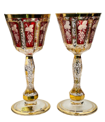 Paneled wine glass  - set of 2pcs - Height 18cm/140ml