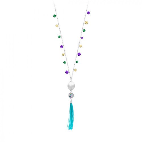 stříbrný náhrdelník Vitis, kubická zirkonie, říční perla, vícebarevný