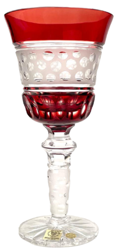 Broušená barevná sklenice na víno 1ks - Výška 20cm/240ml