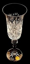 Cut crystal champagne glasses - set of 6pcs - Height 21cm/150ml