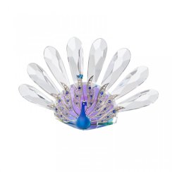Skleněná figurka Paví krása z českého křišťálu Preciosa