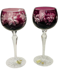 Copas de vino cortadas de colores - juego de 2 - 190ml