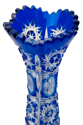 Barevná broušená váza - Výška 23cm