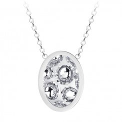 ocelový náhrdelník Idared, ručně mačkaný kámen, jednoduchý, bílý