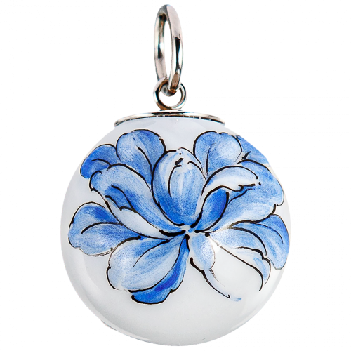 Porcelánový přívěsek "Boule Tuberose Relief Blue"