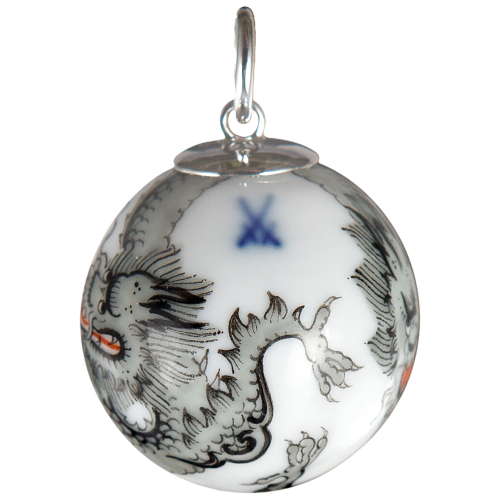 Porcelánový přívěsek TŘI BÍLÝ DRACI MING