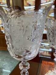 Cut crystal engraved wine glasses - set of 2pcs