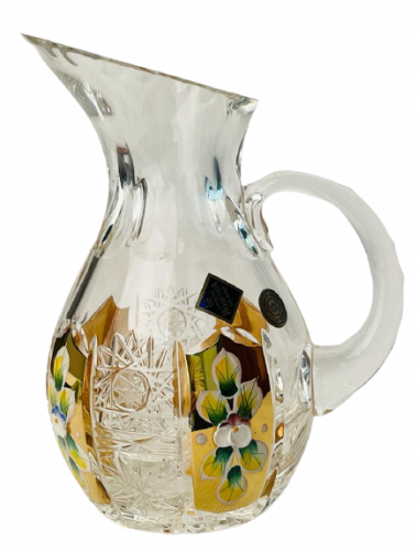 Gold-crystal cut crystal small pitcher - Height 14cm