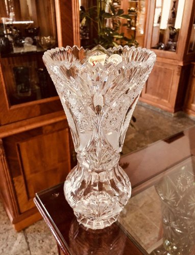 Jarrón de cristal tallado - Altura 25cm