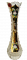Jarrón de cristal tallado bañado en oro - Altura 20cm