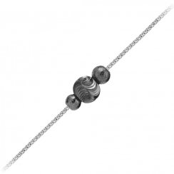 Stříbrný náramek Fantasy, 3 perle Preciosa, černý Délka řetízku: 16 + 3 cm adjusta