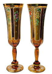 Paneled champagne glass - set of 2pcs - Height 22cm/140ml