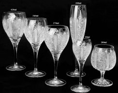 Cut crystal brandy glasses - set of 6pcs - Height 13cm/280ml