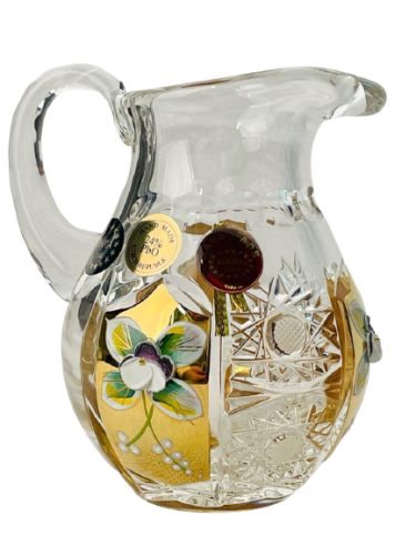 Broušený pozlacený džbánek - Výška 10cm